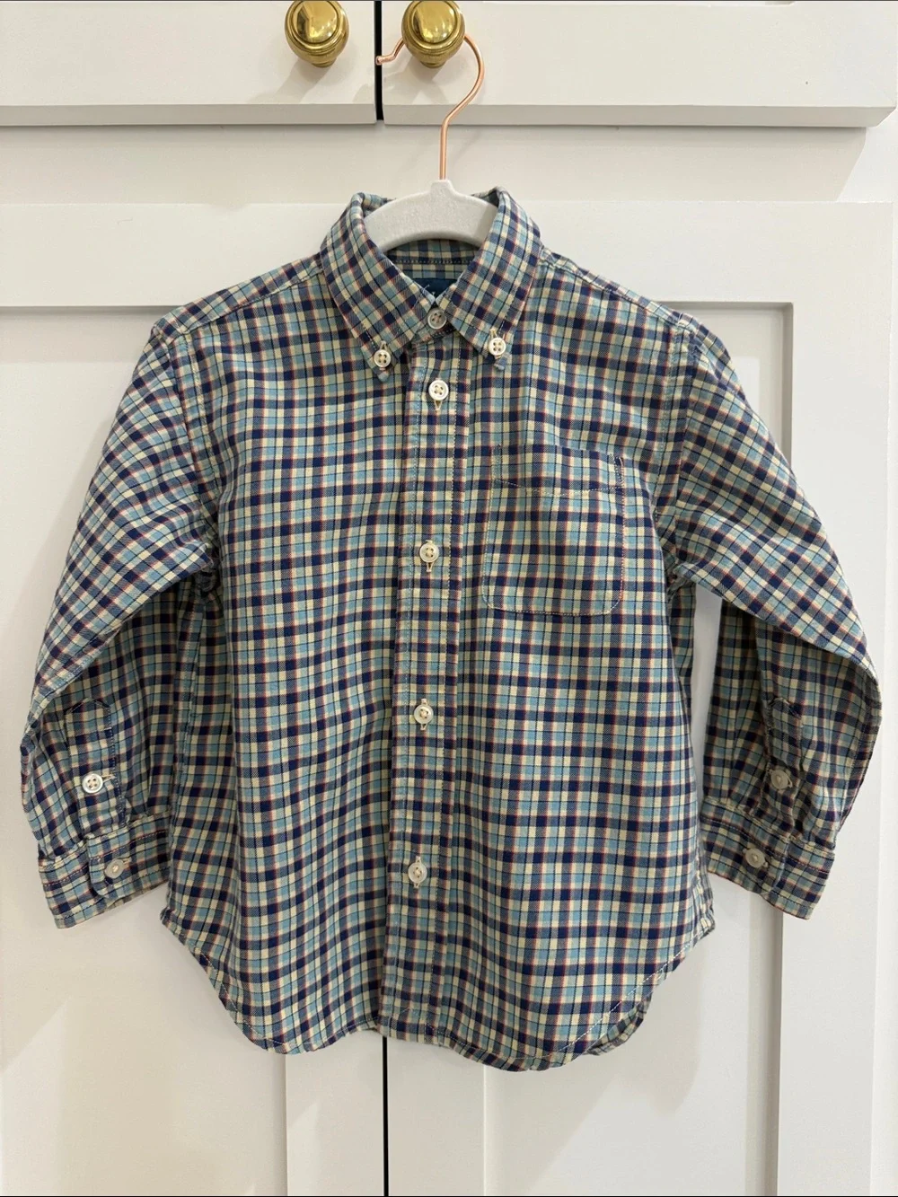 Ralph Lauren Plaid Long Sleeve Button Down Shirt 24M